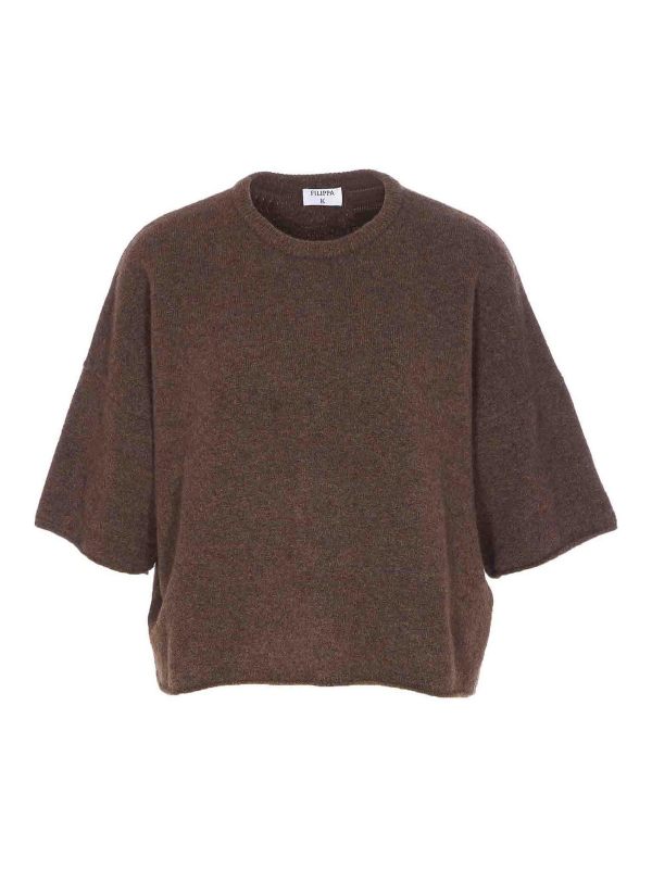 Filippa K Pull Col Rond - Marron