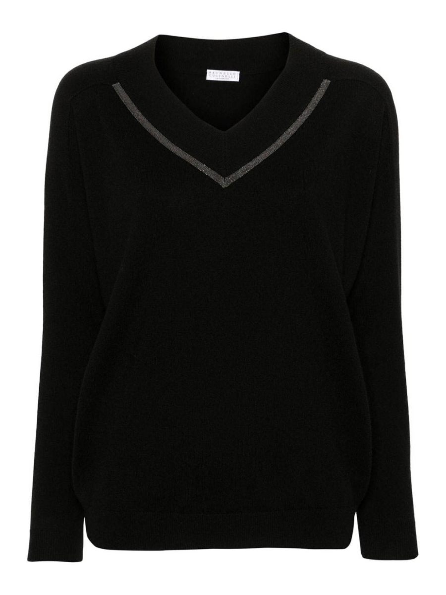 Brunello Cucinelli Pull À Col V - Noir