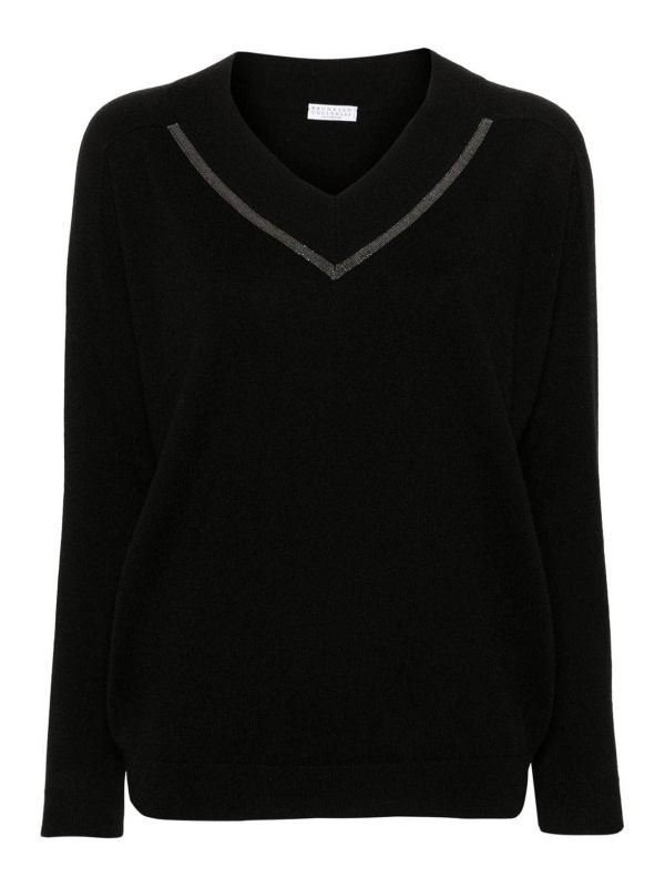 Brunello Cucinelli Pull À Col V - Noir