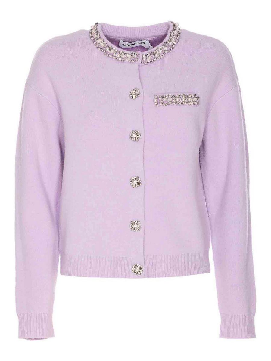 Self Portrait Cardigan - Violet