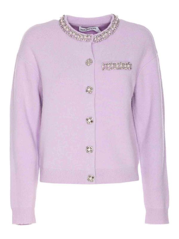 Self Portrait Cardigan - Violet