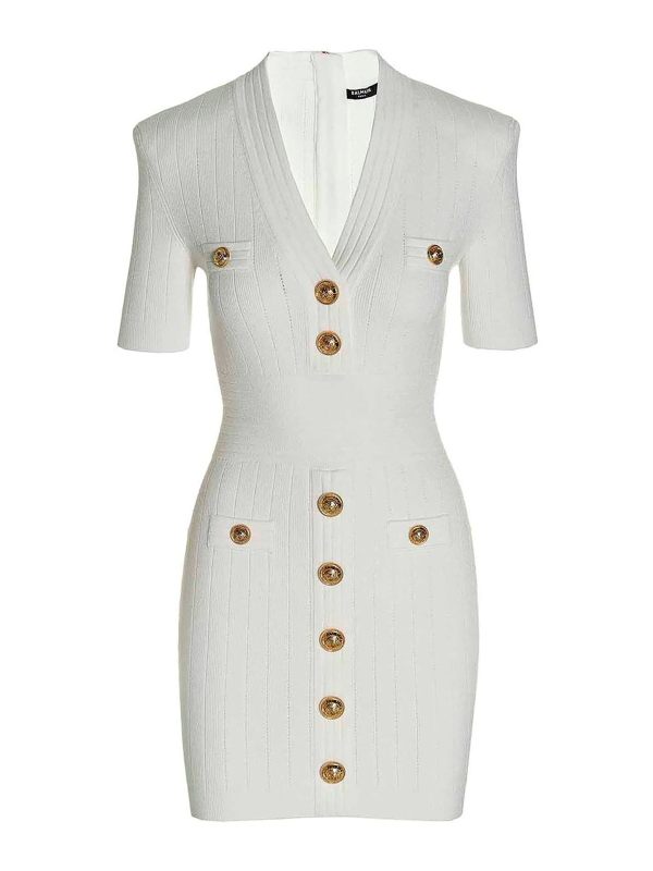 Balmain Robe Courte - Blanc
