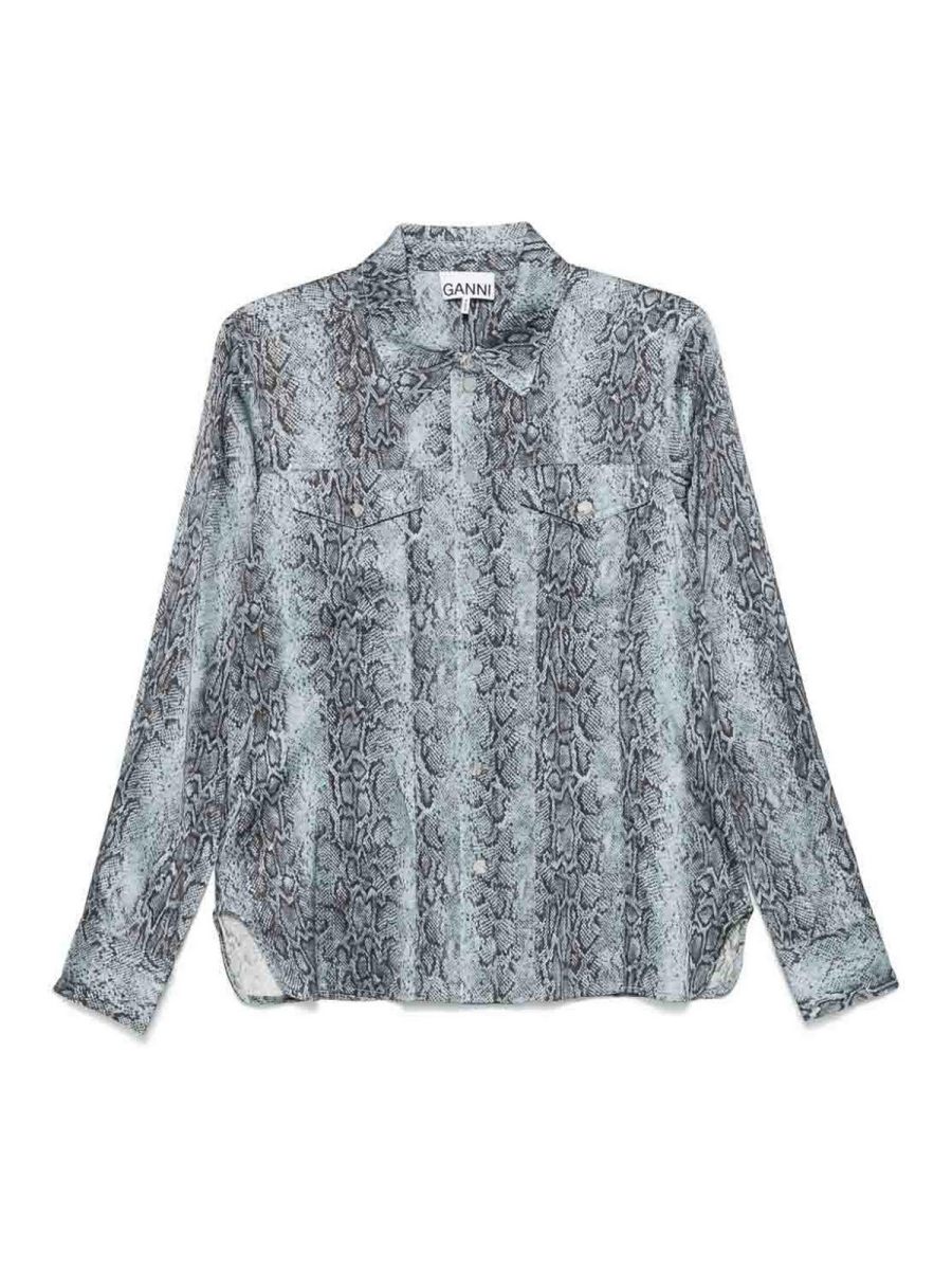 Ganni Veste Casual - Bleu Clair
