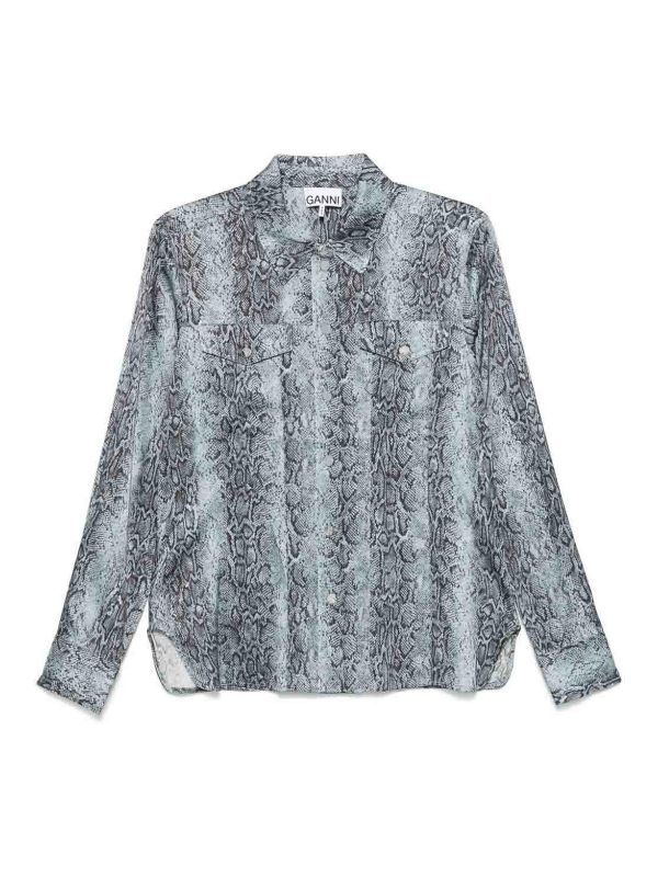 Ganni Veste Casual - Bleu Clair