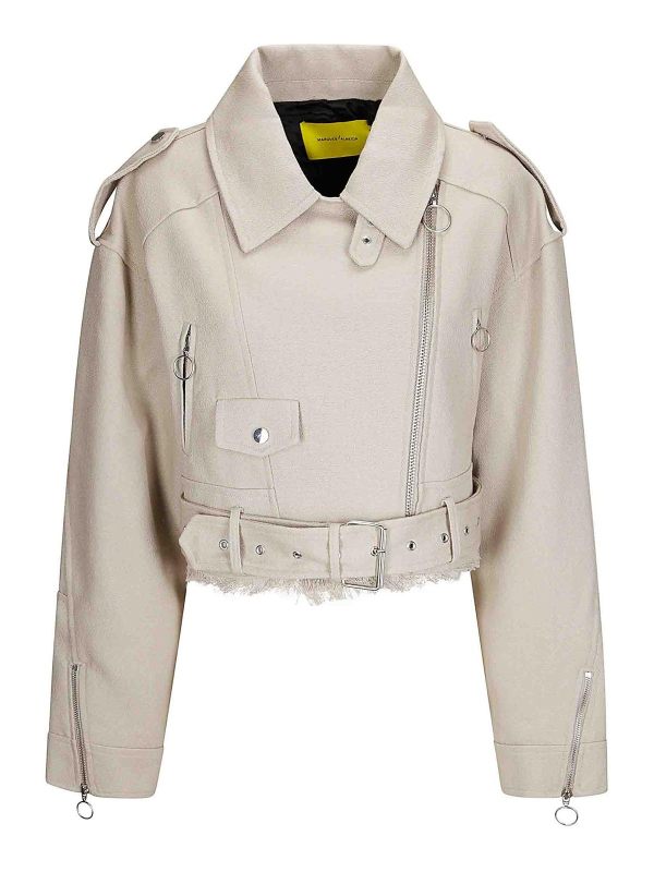 Marques' Almeida Blouson En Cuir - Beige