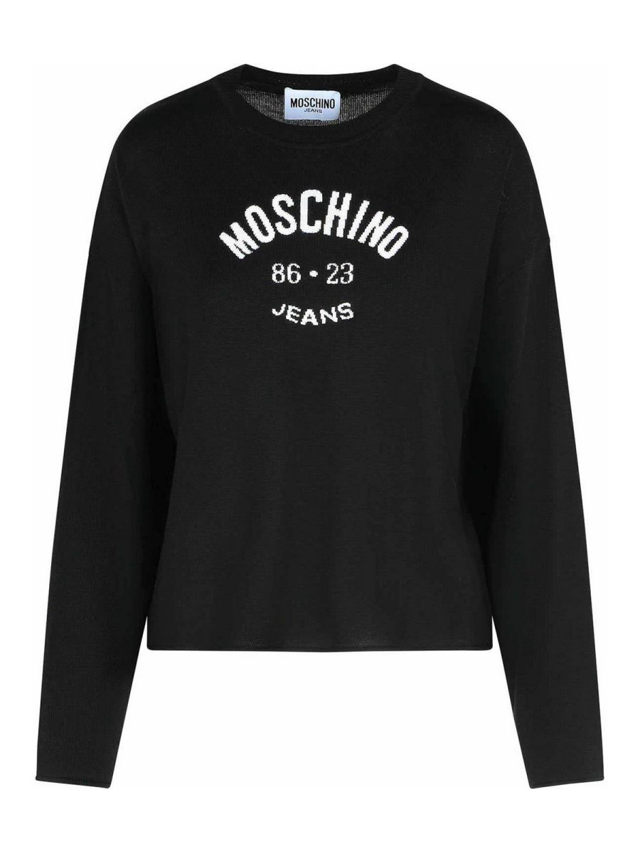 Moschino Jeans Pull Col Rond - Noir