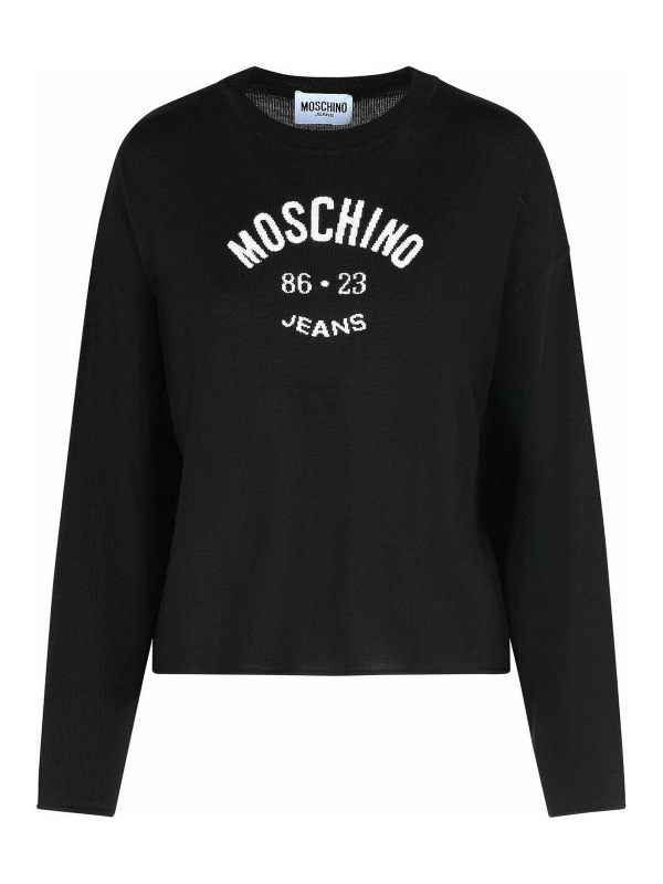 Moschino Jeans Pull Col Rond - Noir