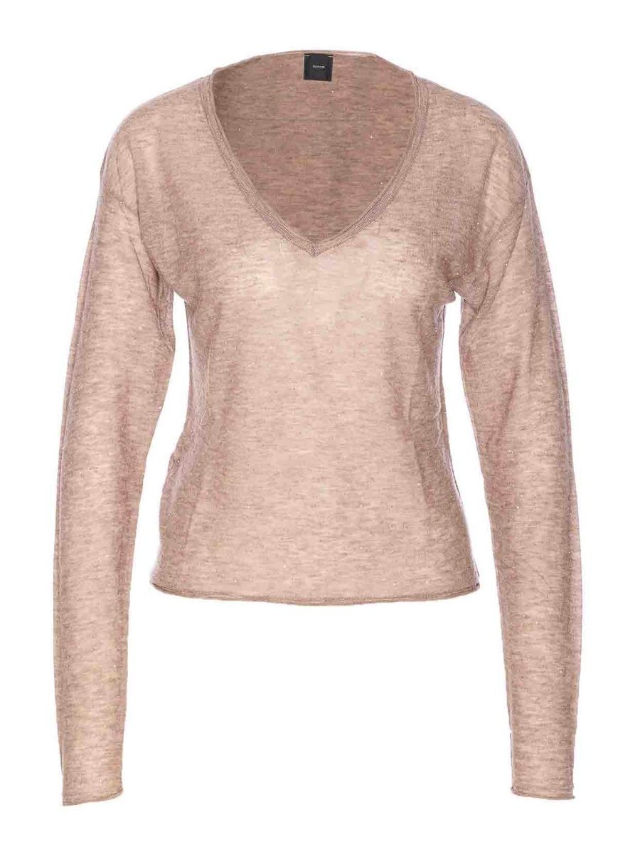 Pinko Pull Col Rond - Beige