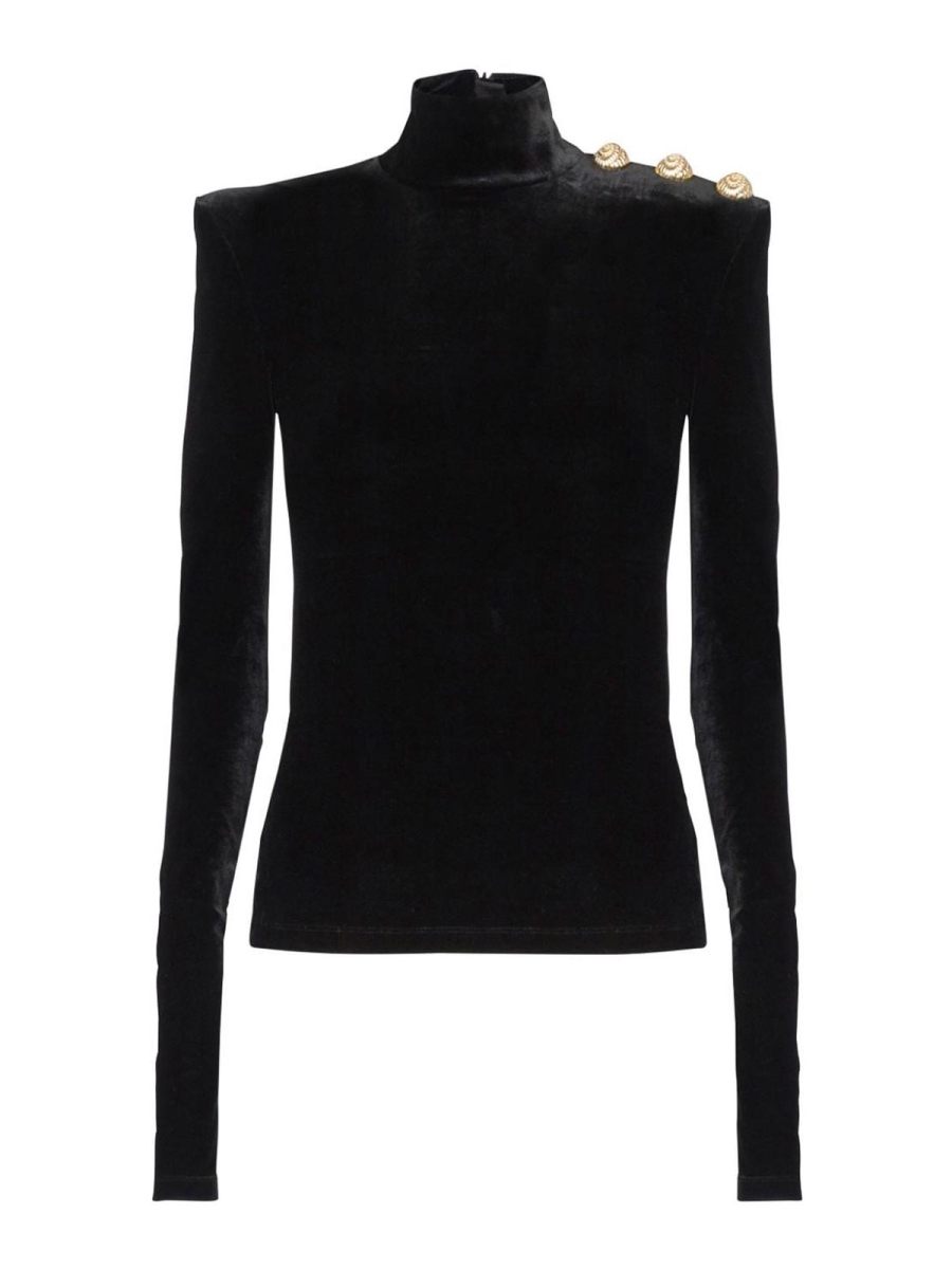 Balmain Pull Col Rond - Noir