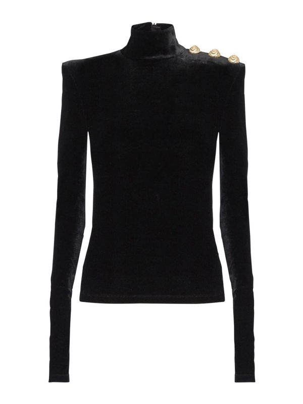 Balmain Pull Col Rond - Noir