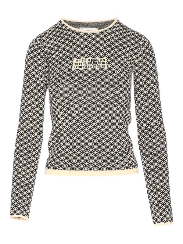 MM6 Maison Margiela Pull Col Rond - Blanc
