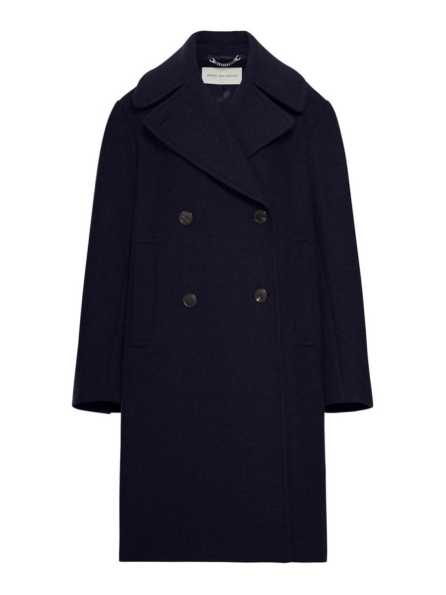 Dries Van Noten Manteau Long - Bleu