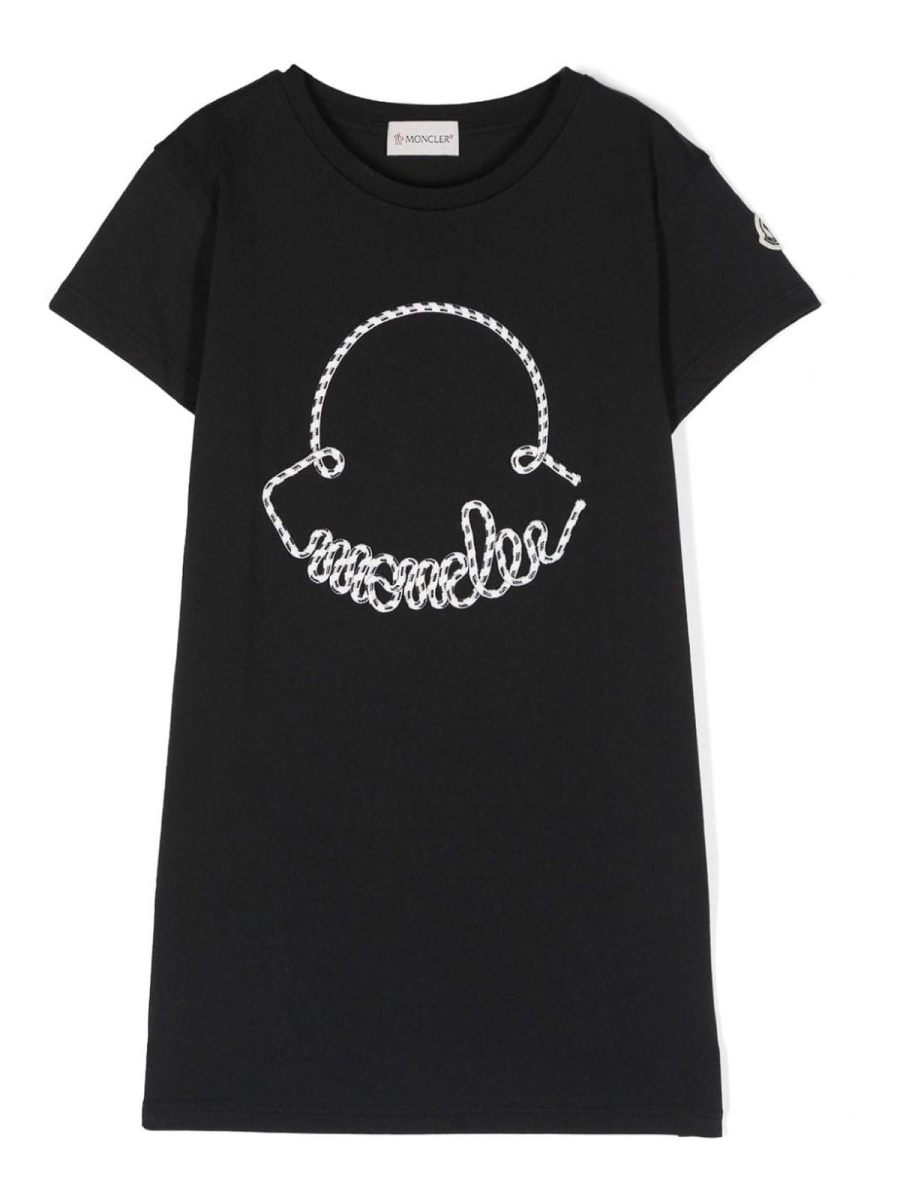 Moncler Jr Robe Au Genou - Noir