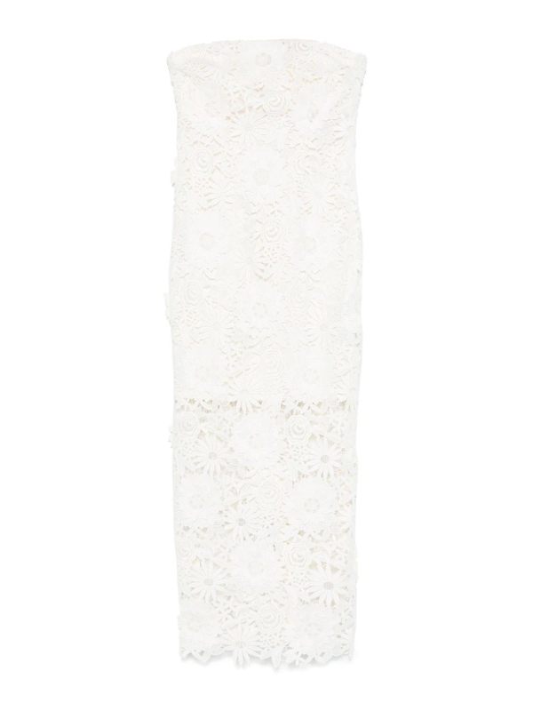 Rotate Birger Christensen Robe Au Genou - Blanc