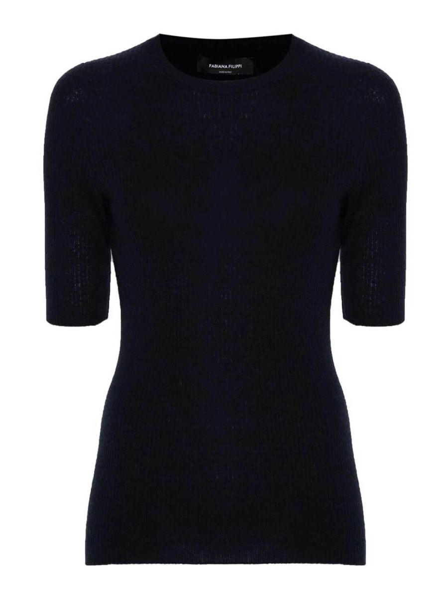 Fabiana Filippi Pull Col Rond - Bleu