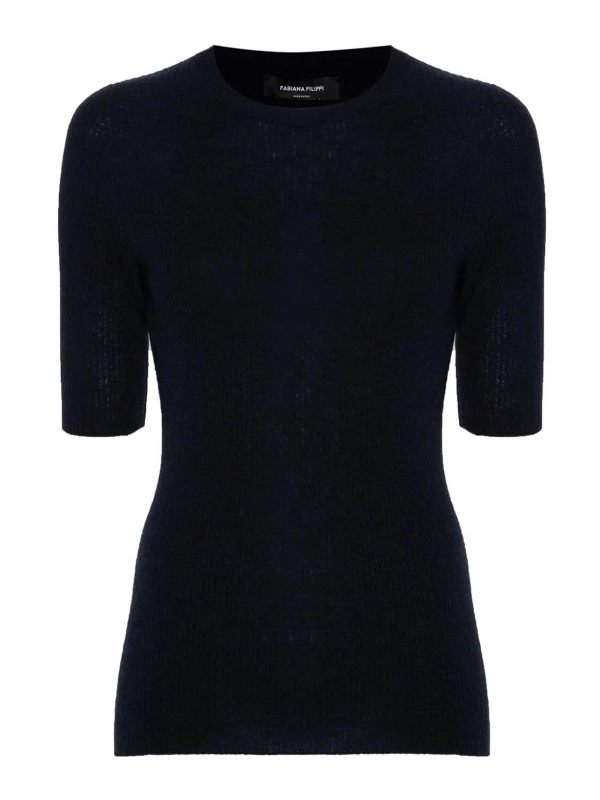 Fabiana Filippi Pull Col Rond - Bleu