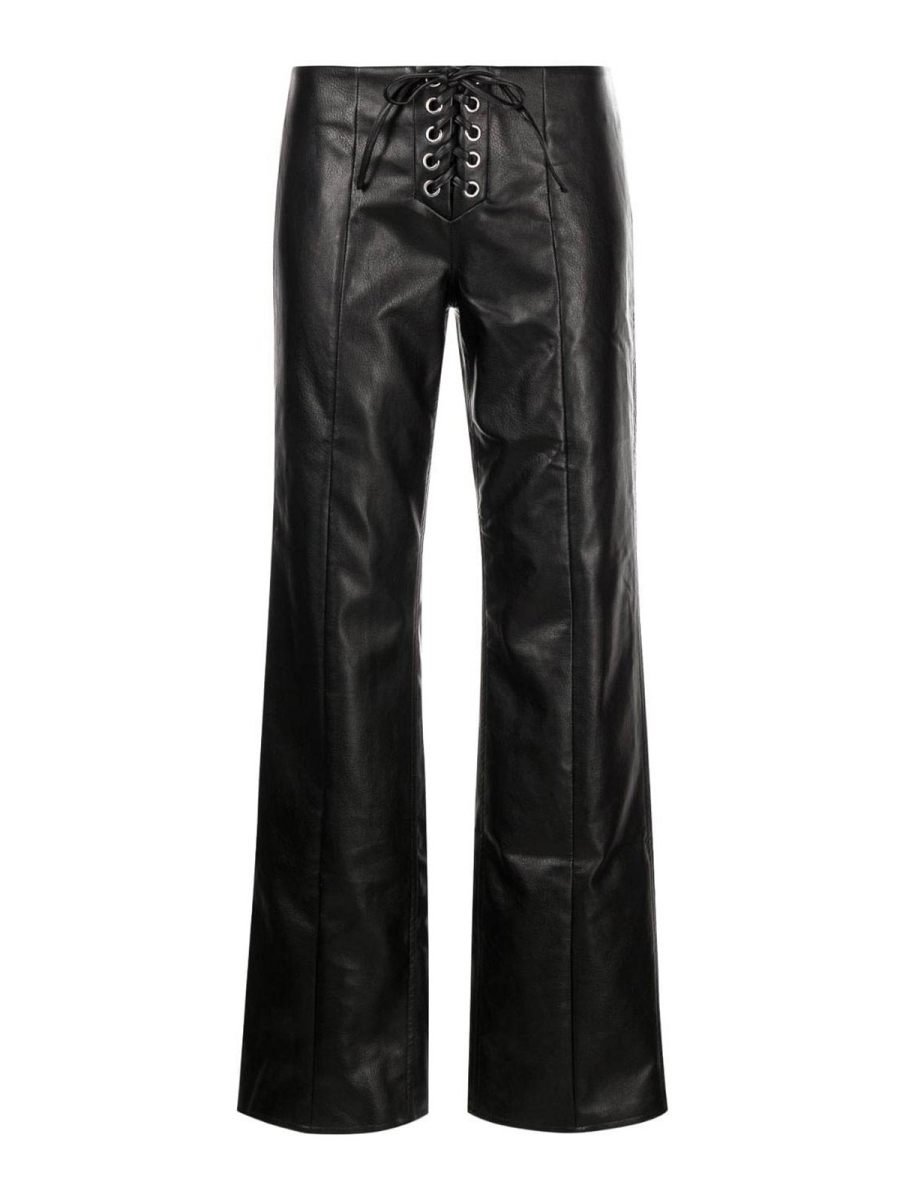 Rotate Birger Christensen Pantalons En Cuir - Noir