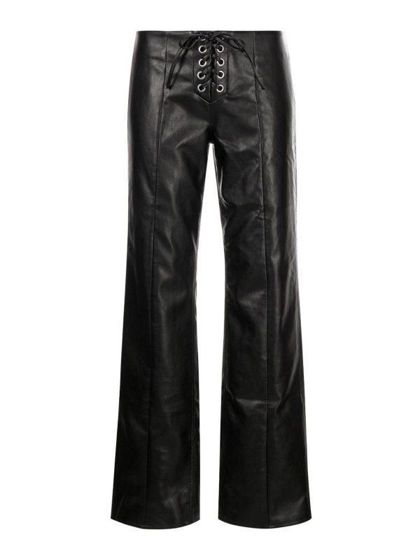 Rotate Birger Christensen Pantalons En Cuir - Noir