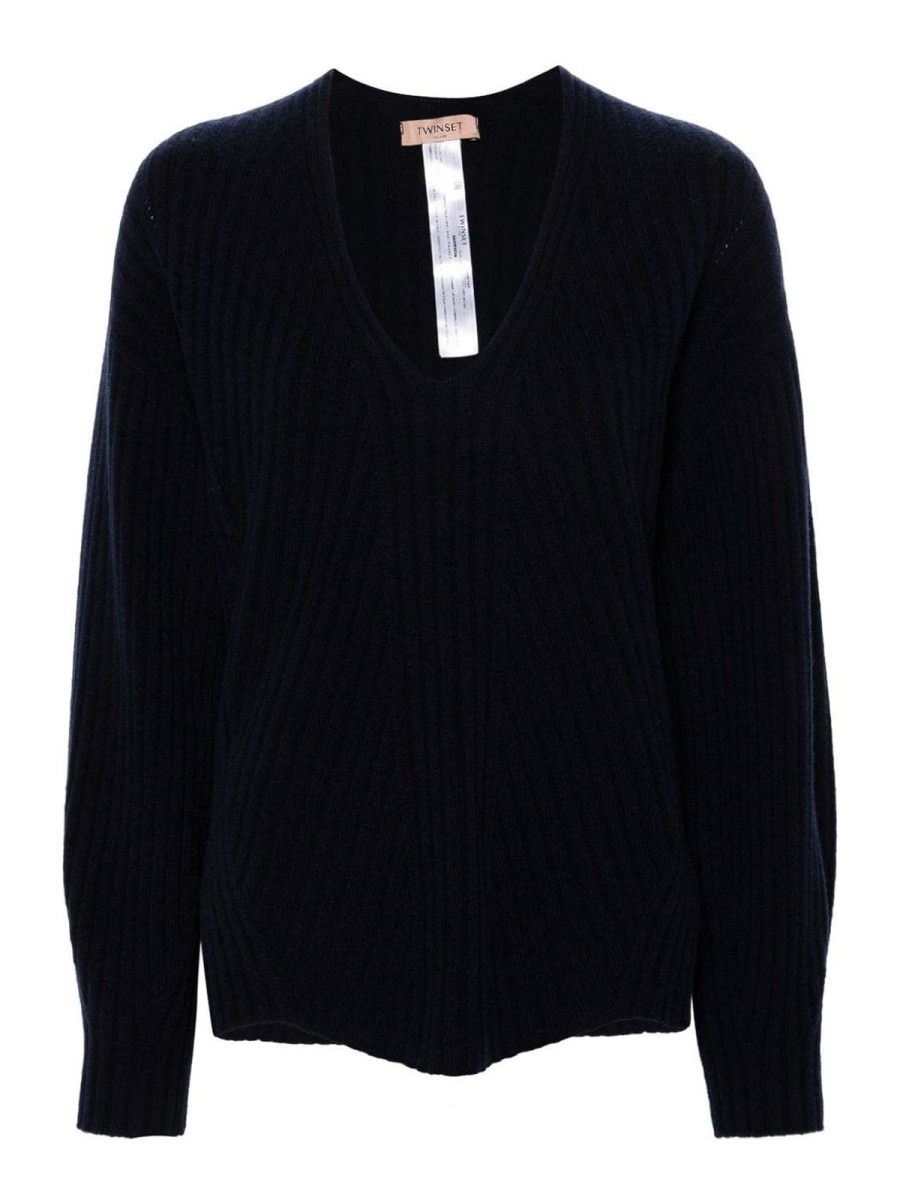 Twinset Pull Col Rond - Bleu