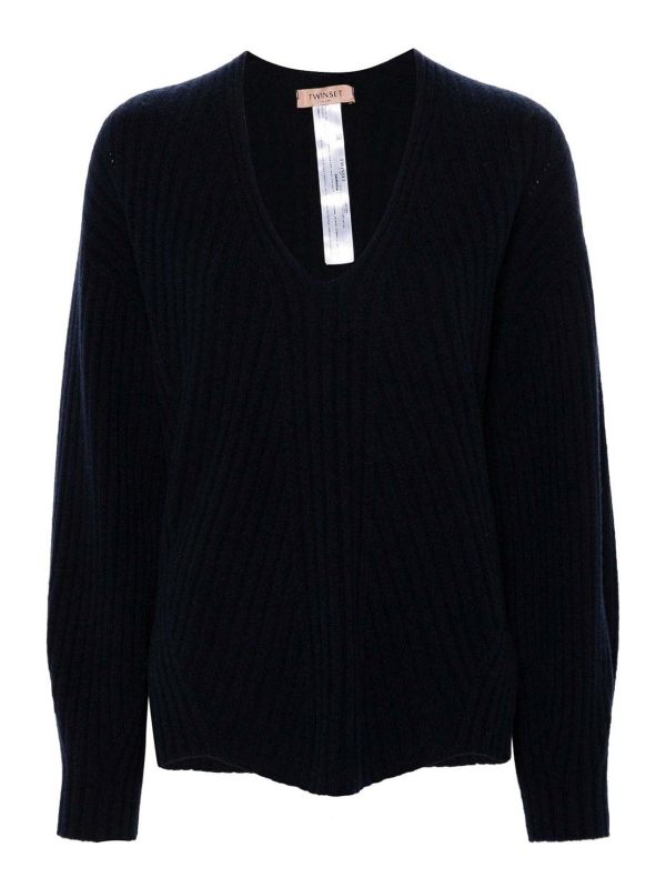 Twinset Pull Col Rond - Bleu