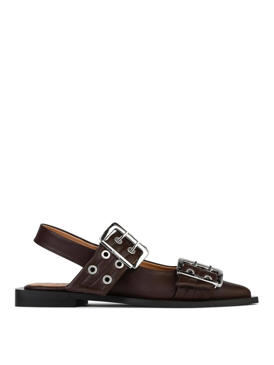 Ganni Ballerines - Marron