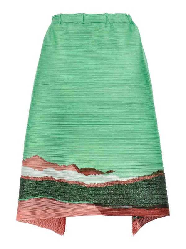 Pleats Please Issey Miyake Jupe Midi - Vert