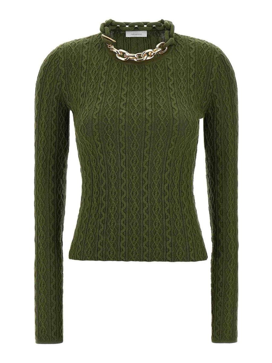 Rabanne Pull Col Rond - Vert