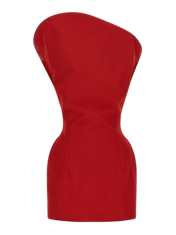 Magda Butrym Robe Au Genou - Rouge