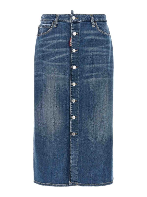 Dsquared2 Jupe Longue - Bleu