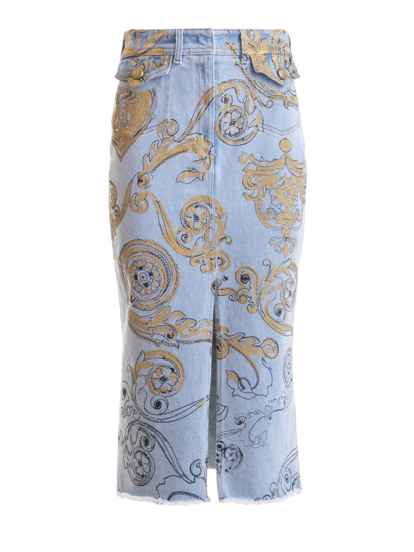 Versace Jeans Couture Jupe Midi - Clair Délavé