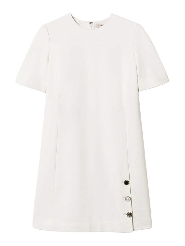 Twinset Robe Au Genou - Blanc