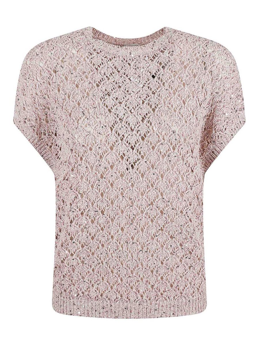 Eleventy Pull Col Bateau - Rose Clair