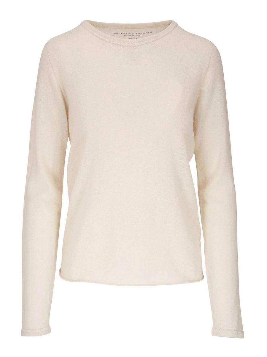 Majestic Filatures Pull Col Rond - Blanc