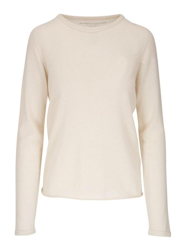 Majestic Filatures Pull Col Rond - Blanc