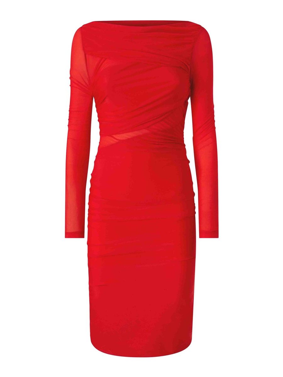 Pinko Robe Au Genou - Rouge