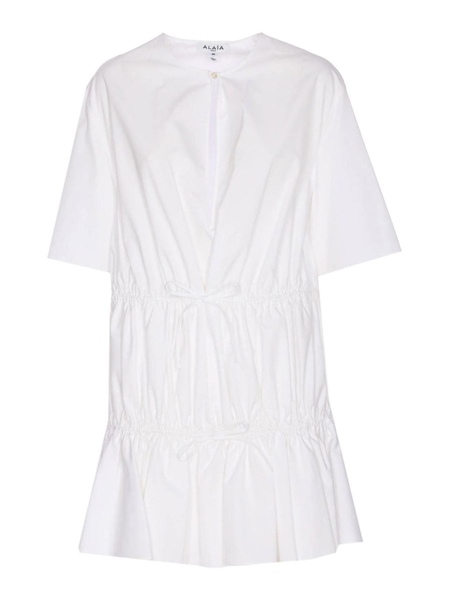 Alaïa Robe Au Genou - Blanc
