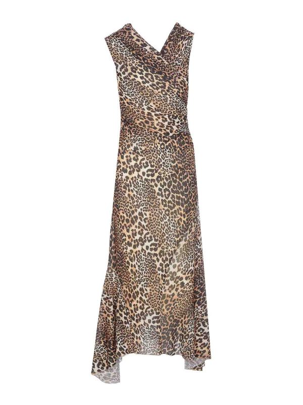 Ganni Robe Au Genou - Beige