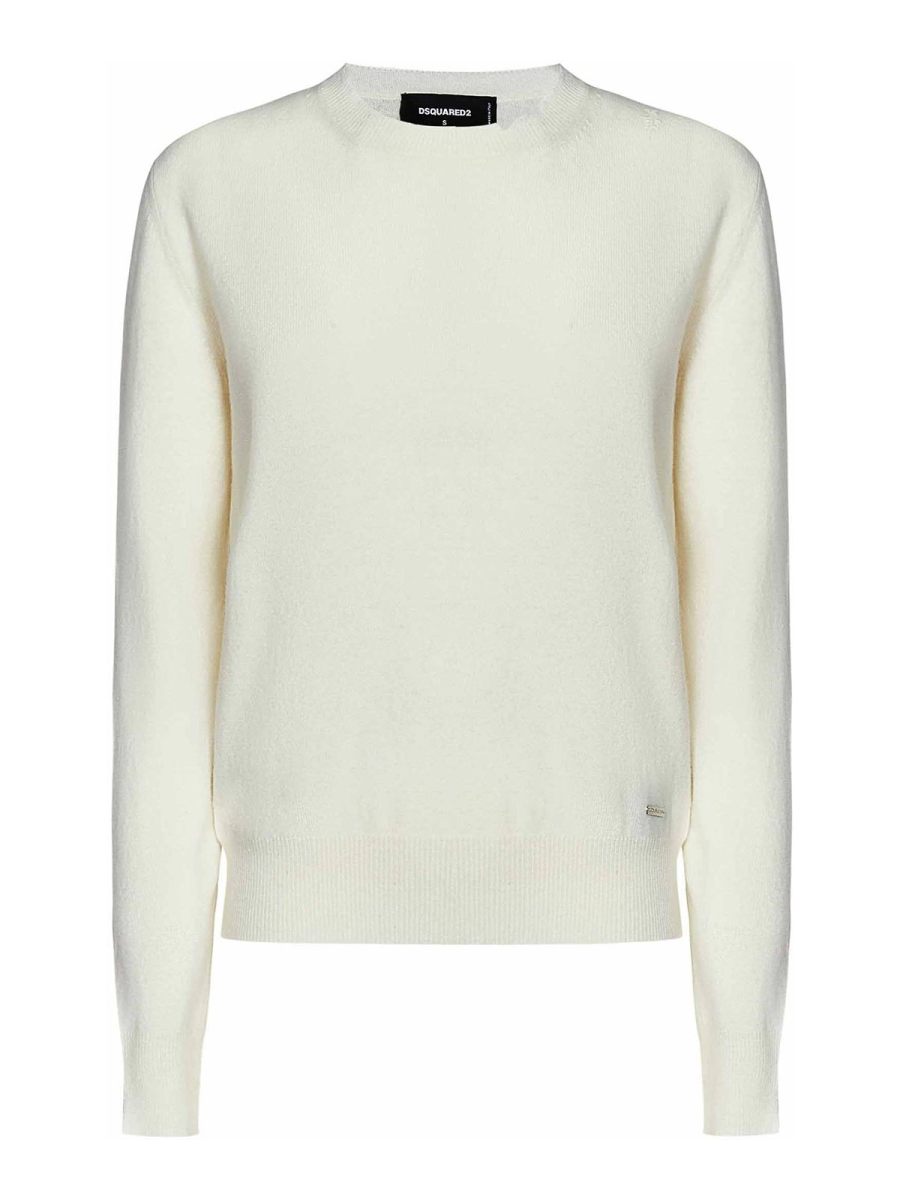 Dsquared2 Pull Col Rond - Blanc