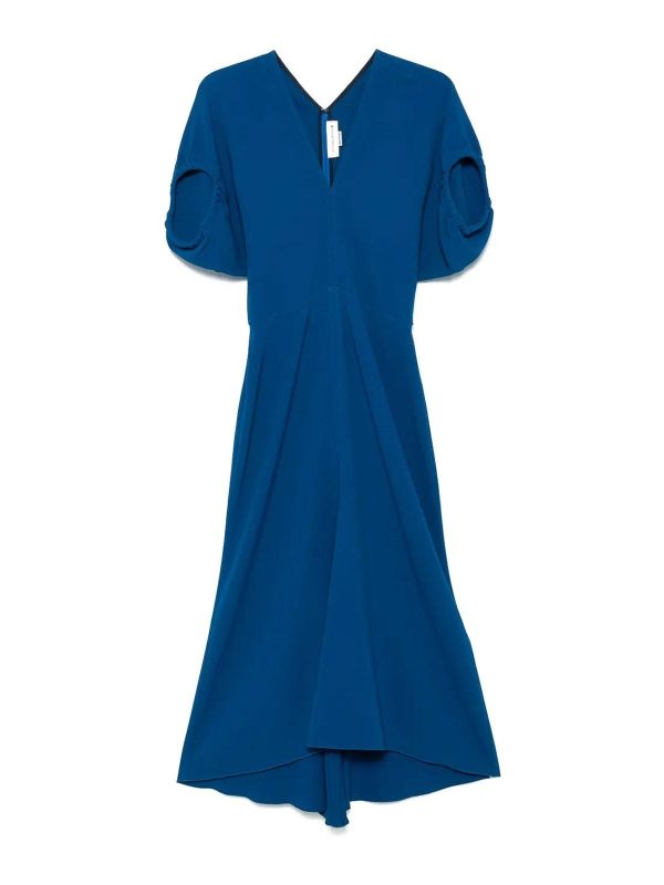 Victoria Beckham Robe Au Genou - Bleu