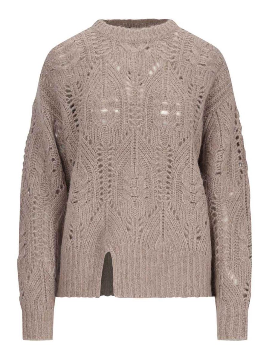 The garment Pull Col Bateau - Marron