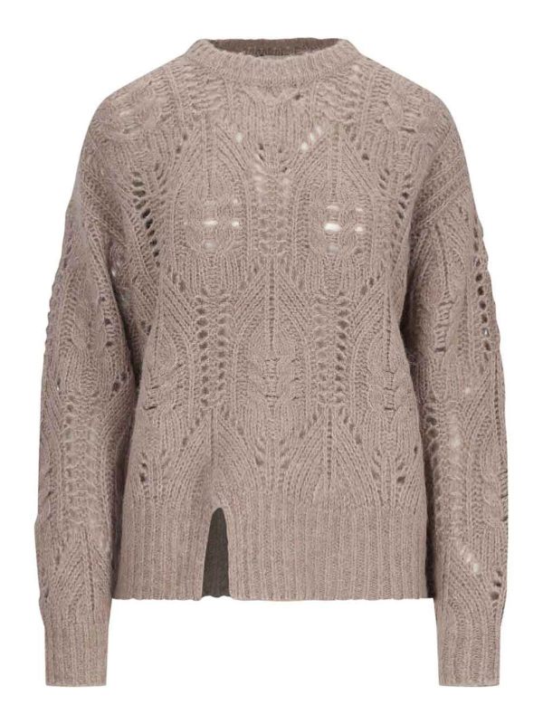 The garment Pull Col Bateau - Marron