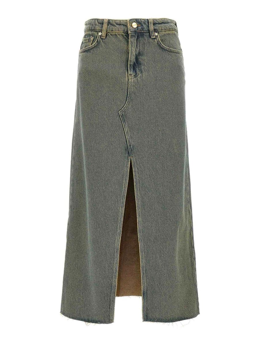 Ganni Jupe Midi - Bleu Clair