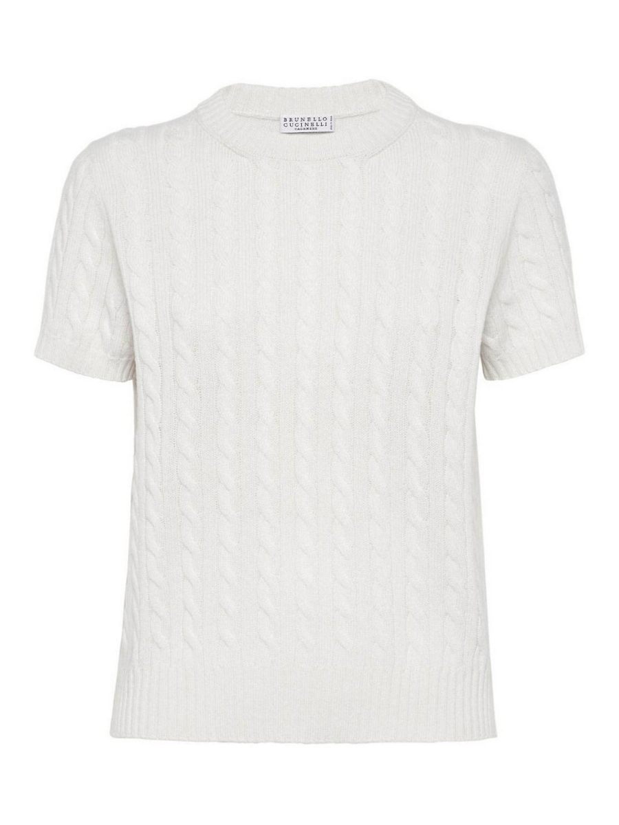 Brunello Cucinelli Pull Col Rond - Blanc