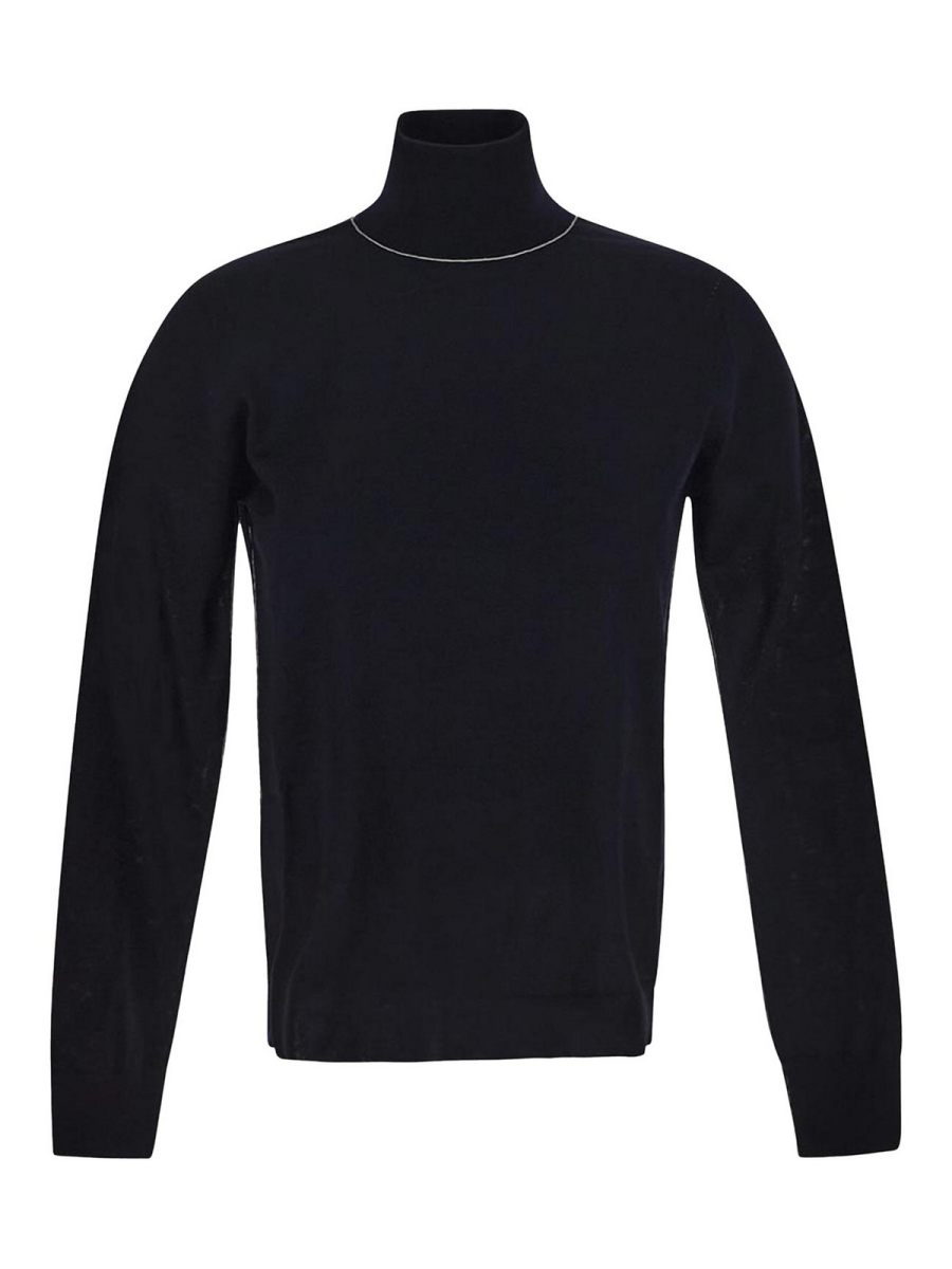 Maison Margiela Pull Col Rond - Bleu Foncé