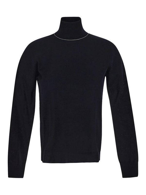 Maison Margiela Pull Col Rond - Bleu Foncé