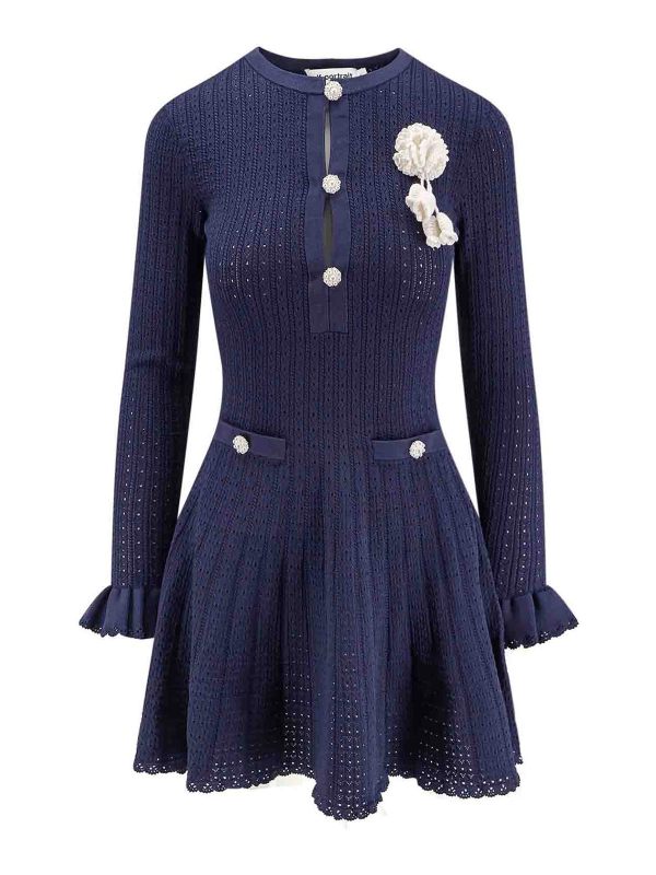 Self Portrait Pull Col Bateau - Bleu