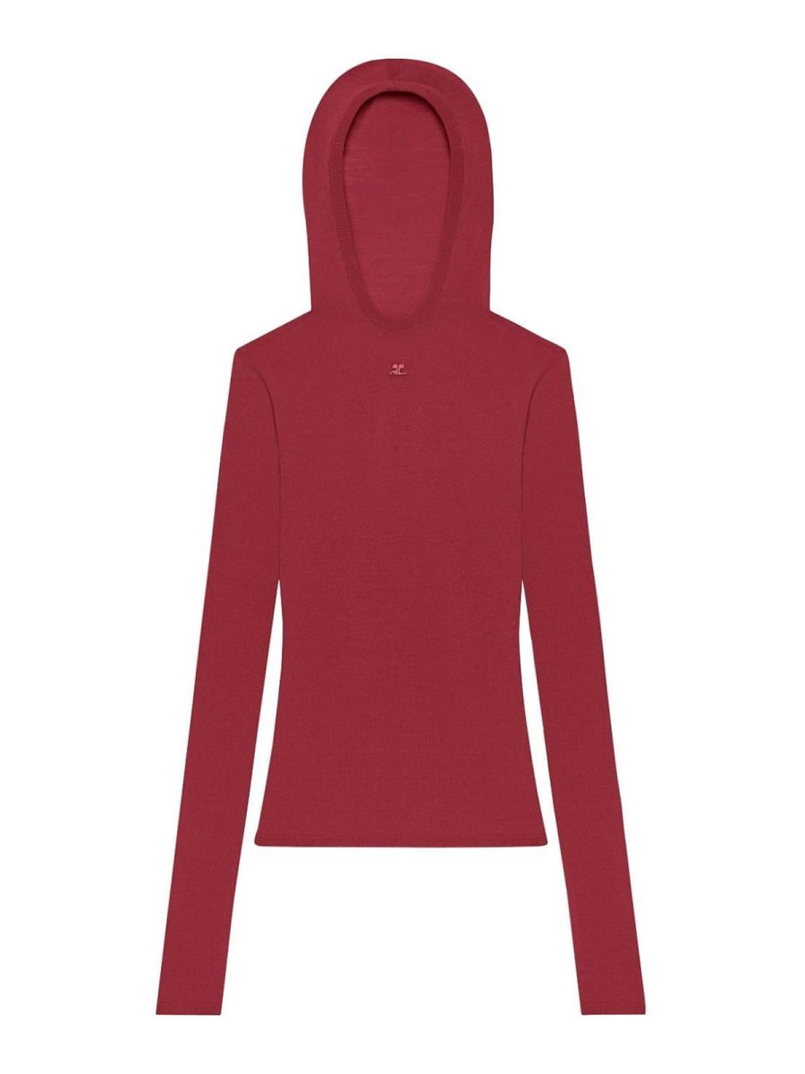 Courreges Pull Col Rond - Rouge