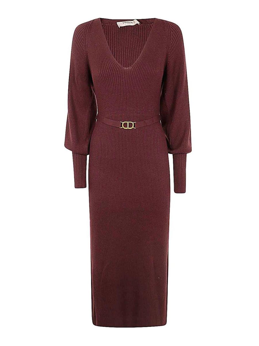 Twinset Robe Au Genou - Rose