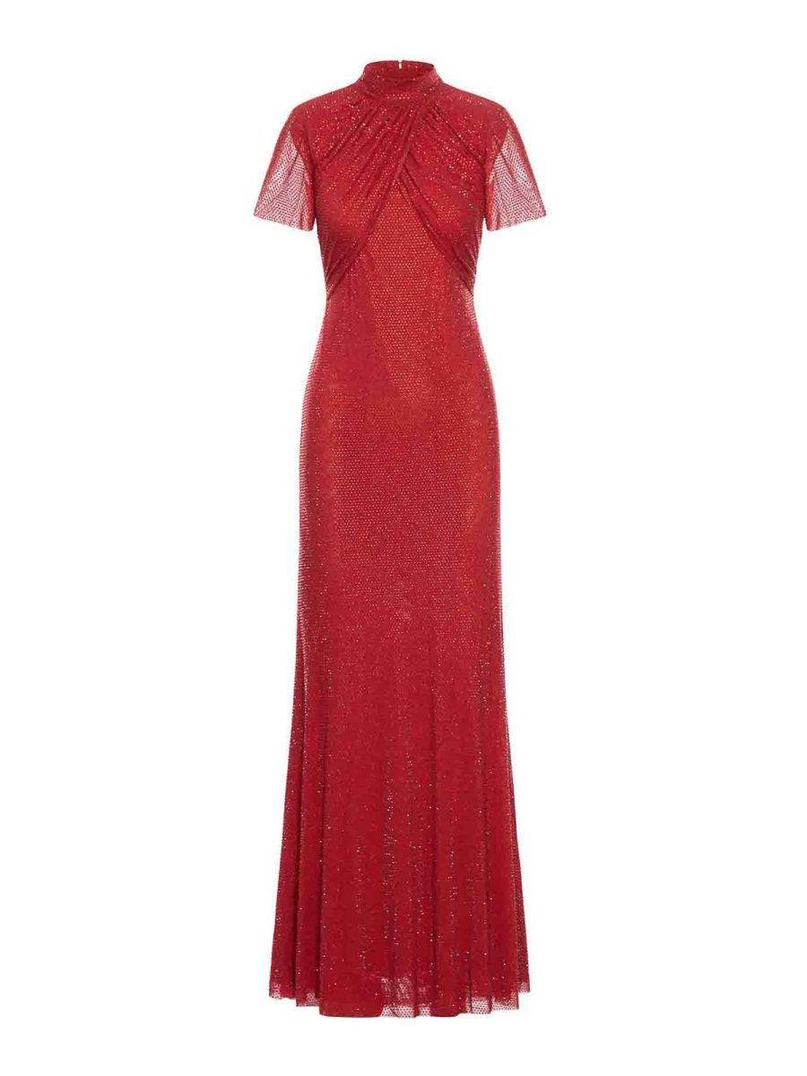 Self Portrait Maxi Robe - Rouge