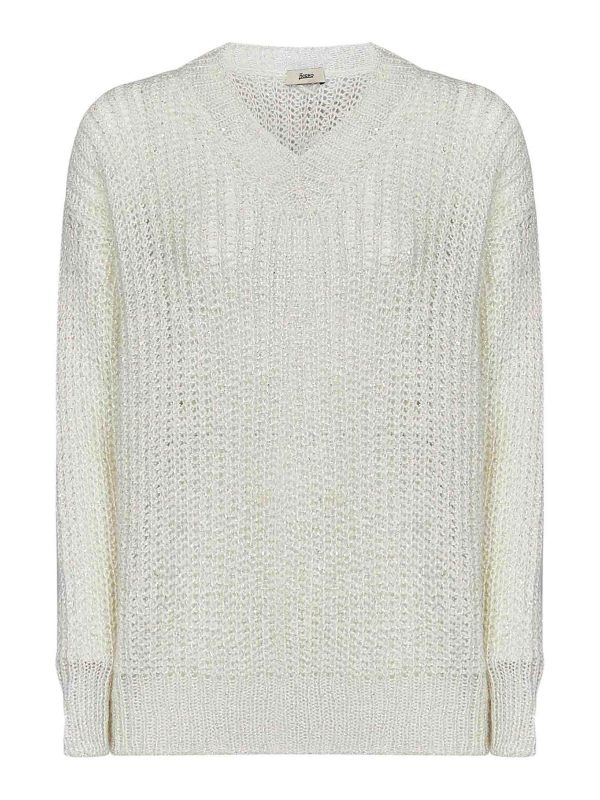 Herno Pull Col Rond - Blanc